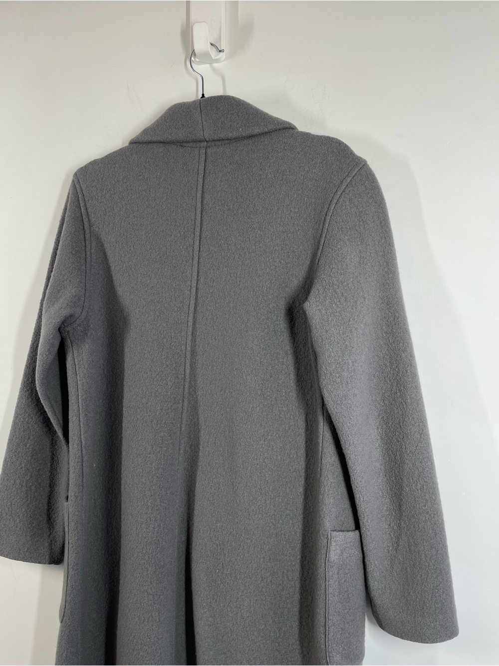 Aritzia Babaton Merino Wool Long Coat Open Cardigan Grey Small Quiet Luxury Chic - Picture 9 of 14